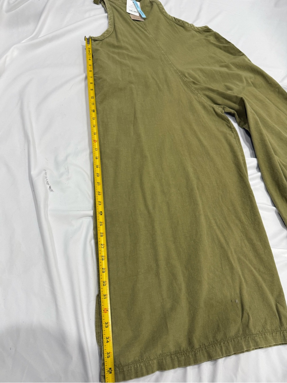 Omeksi Otantik Olive Green Wide Leg Jumpsuit One Size Boho Resort - Picture 5 of 8